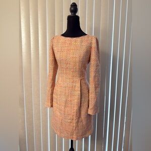 Elegant Peach Tweed Dress